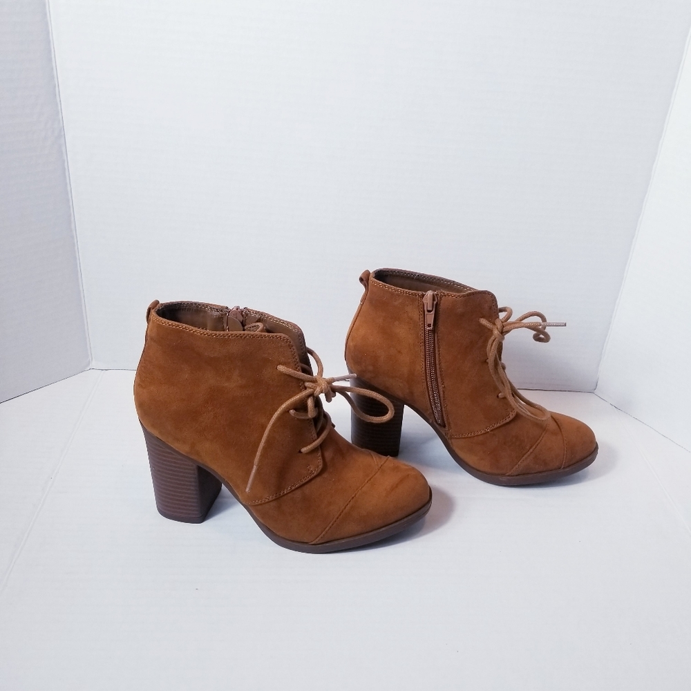 TOETOS NEW YORK HEELED BOOT WITH LACES AND ZIPPERS SIZE 5M